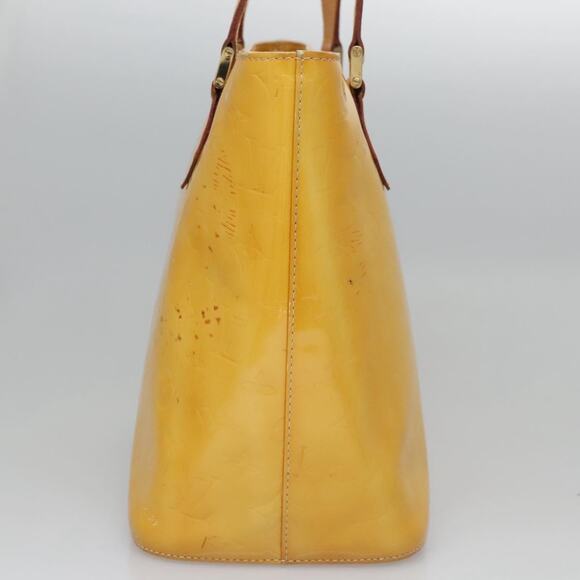LOUIS VUITTON Monogram Vernis Houston Hand Bag Lime Yellow M91055 - Picture 5 of 13